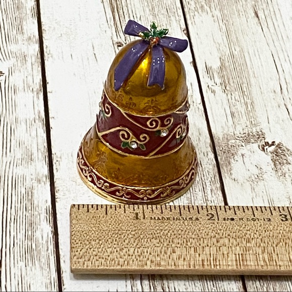 Sleigh Bells Purple Christmas Bell Enamel Trinket - Picture 3 of 12